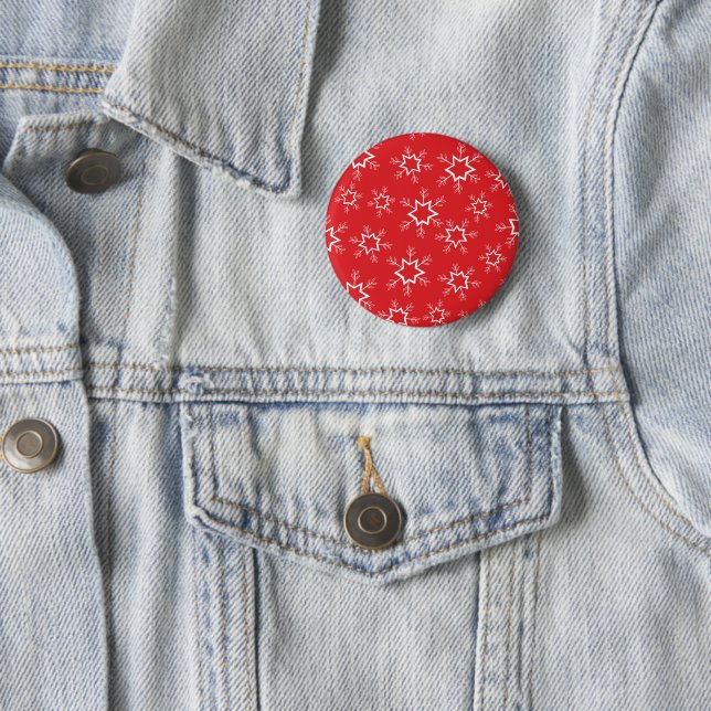 Schneeflocken, rote und weiße Schneeflocken, Schne Button (Beispiel)
