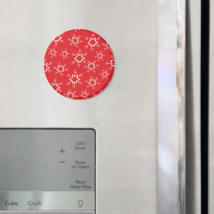 Schneeflocken, rote und weiße Schneeflocken, Schne Magnet