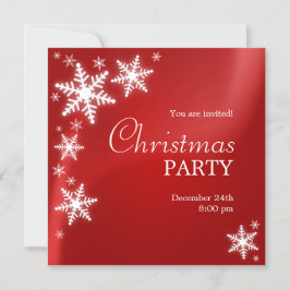 Schneeflocken Rote Weihnachtsfeiertage Party Einla Einladung