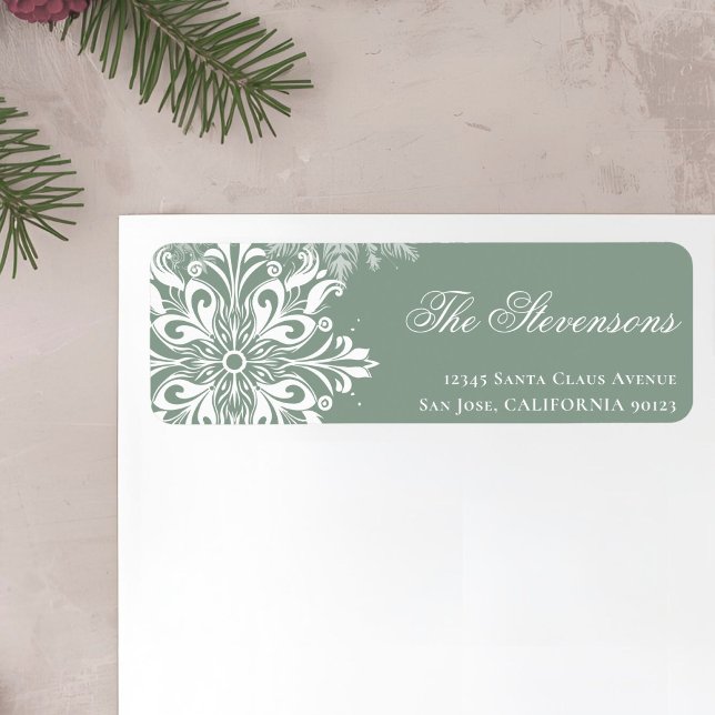 Schneeflocken Rücksendeadresse Adressaufkleber (Von Creator hochgeladen)