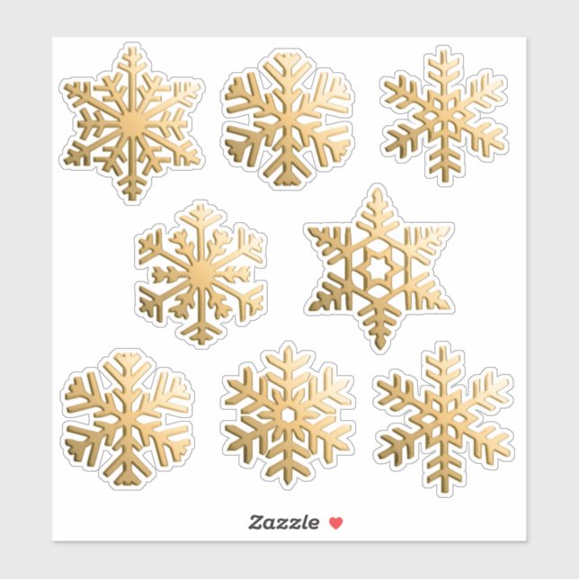 Schneeflocken / Schneeflocken im Imitat Aufkleber (Blatt)
