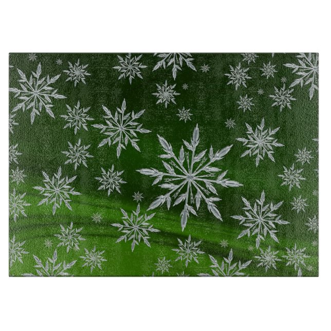 Schneeflocken Schneidebrett (Vorderseite)
