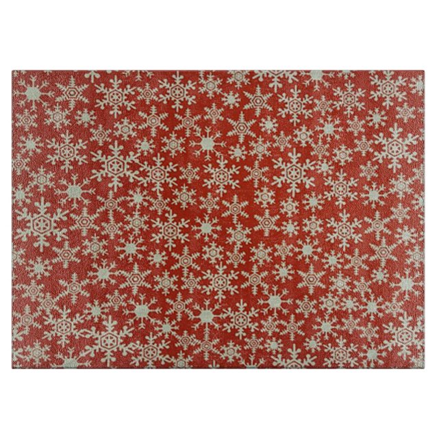 Schneeflocken Schneidebrett (Vorderseite)