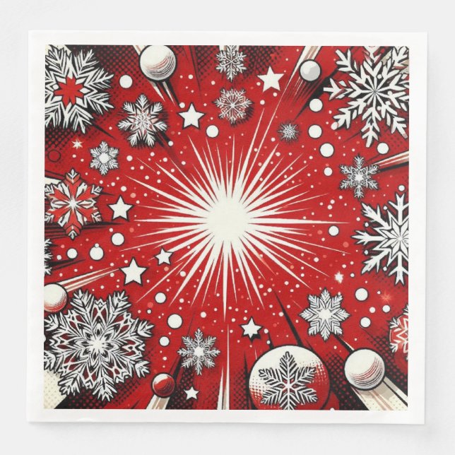 Schneeflocken Serviette (Vorderseite)
