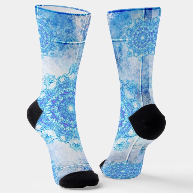 Schneeflocken Socken (Gewinkelt)