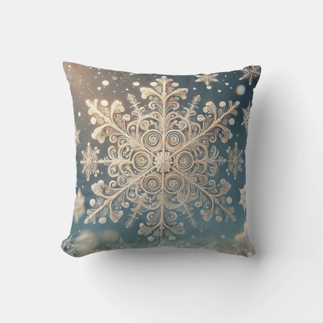 Schneeflocken / Spitzen / Kissen (Vorderseite)