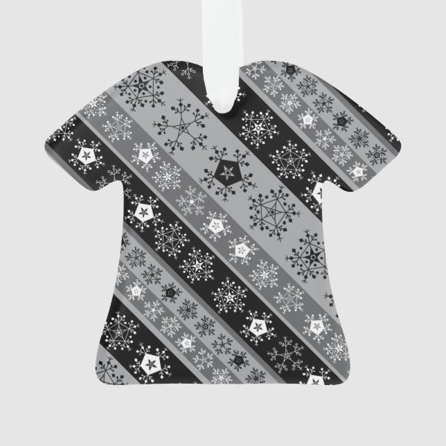 Schneeflocken Streifen grau Ornament (Rückseite)