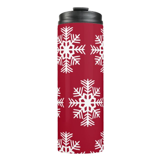Schneeflocken Thermalkaffee Thermosbecher (Vorderseite)