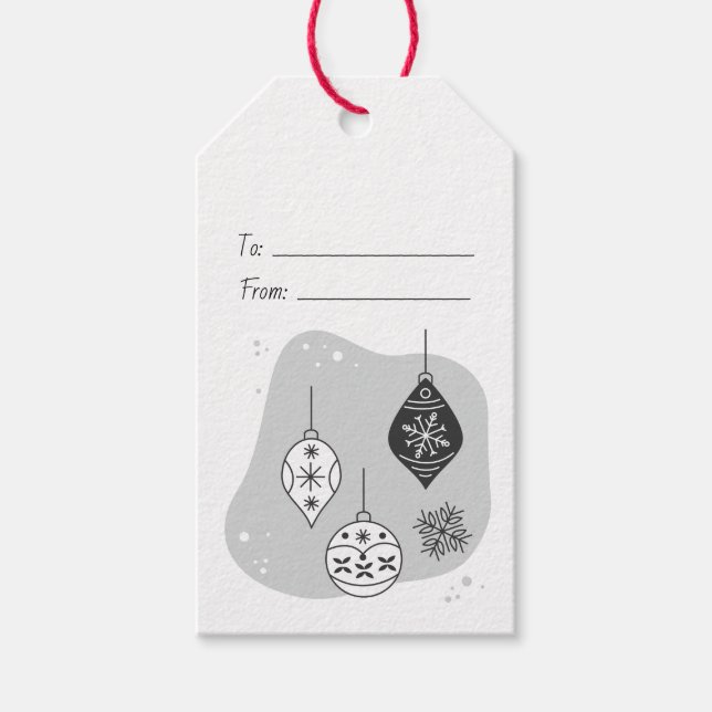 Schneeflocken und Bauernweihen - Weihnachten Geschenkanhänger (Vorderseite)