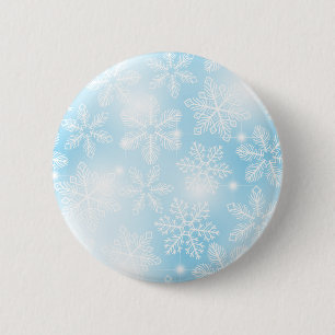 Schneeflocken und blaue Lichter Button