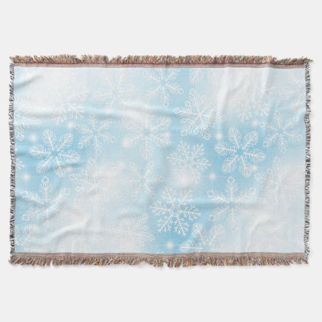 Schneeflocken und blaue Lichter Decke (Vorderseite)