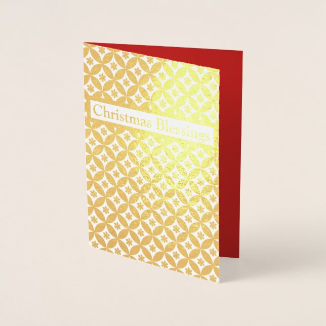 Schneeflocken und Circles Gold Foliday Card Folienkarte (Vorderseite)