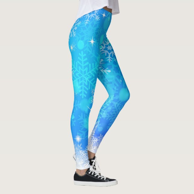 Schneeflocken und Funkelnd Lichter Leggings (Rechts)