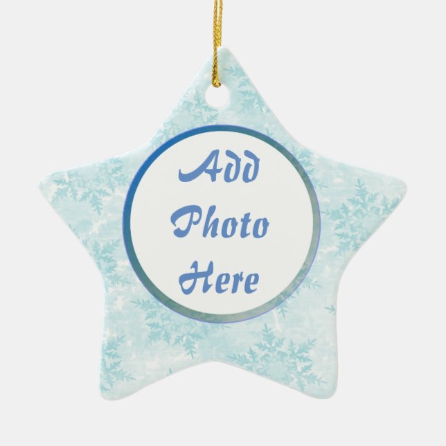 Schneeflocken und Ihr Foto Keramikornament (Vorne)