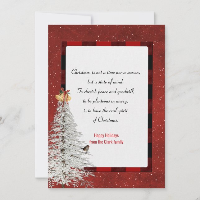 Schneeflocken und Kiefern mit Weihnachten auf kari (Vorderseite)