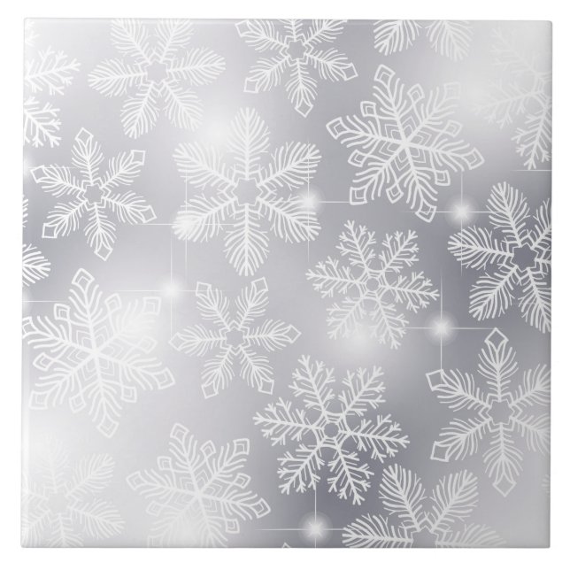 Schneeflocken und Lichter Fliese (Vorderseite)