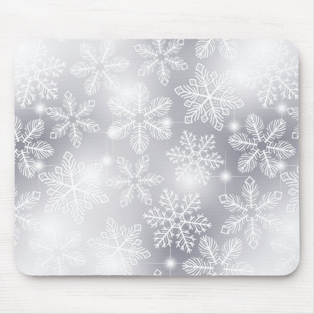 Schneeflocken und Lichter Mousepad (Vorne)