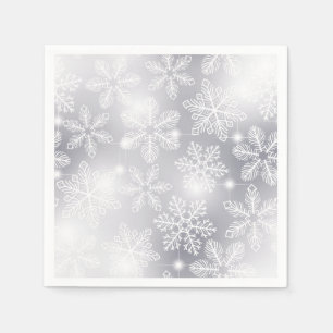 Schneeflocken und Lichter Serviette