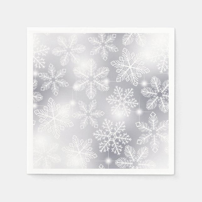 Schneeflocken und Lichter Serviette (Vorderseite)