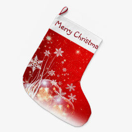 Schneeflocken und Ornamente Großer Weihnachtsstrumpf
