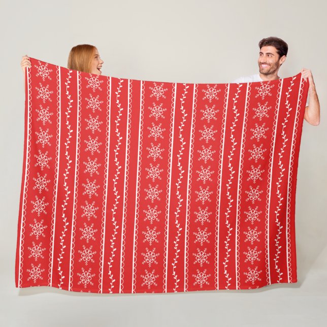 Schneeflocken und Reben Designer Fleece Blankon (Beispiel)