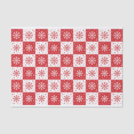 Schneeflocken- und Schneepattern (rot) Seidenpapier