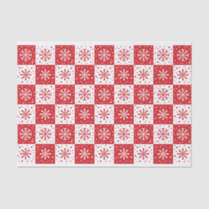 Schneeflocken- und Schneepattern (rot) Seidenpapier