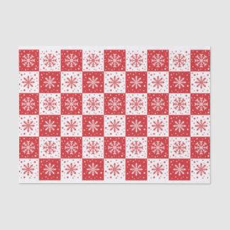 Schneeflocken- und Schneepattern (rot) Seidenpapier