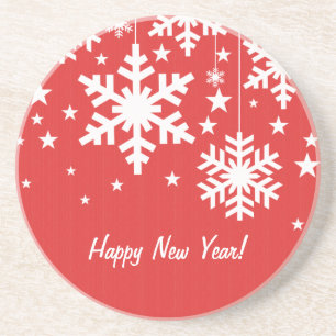 Schneeflocken und Sterne Untersetzer, Rot Sandstein Untersetzer