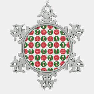 Schneeflocken und Strümpfe Zinn-Ornament