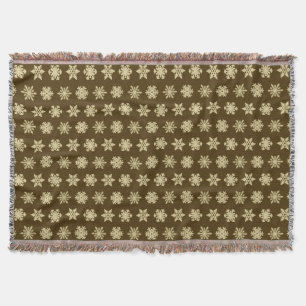Schneeflocken von Ikat - Beige und Schokolade Brow Decke