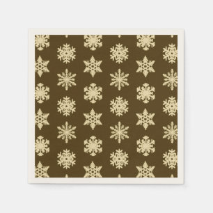 Schneeflocken von Ikat - Beige und Schokolade Brow Serviette