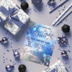 Schneeflocken Weihnachten Corporate Party Einladun
