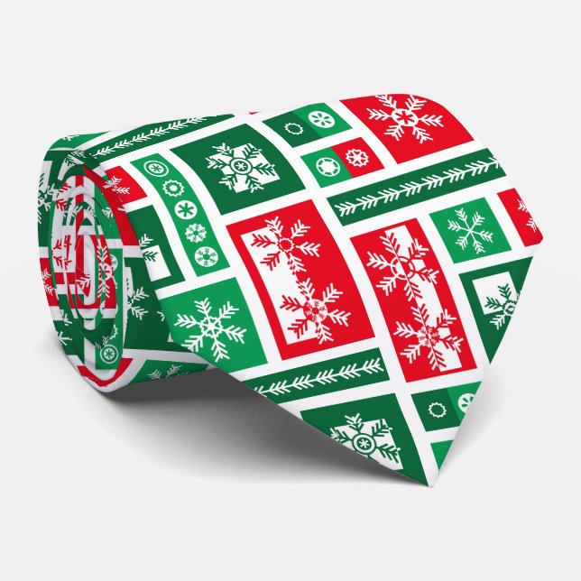 Schneeflocken Weihnachten Krawatte (Gerollt)