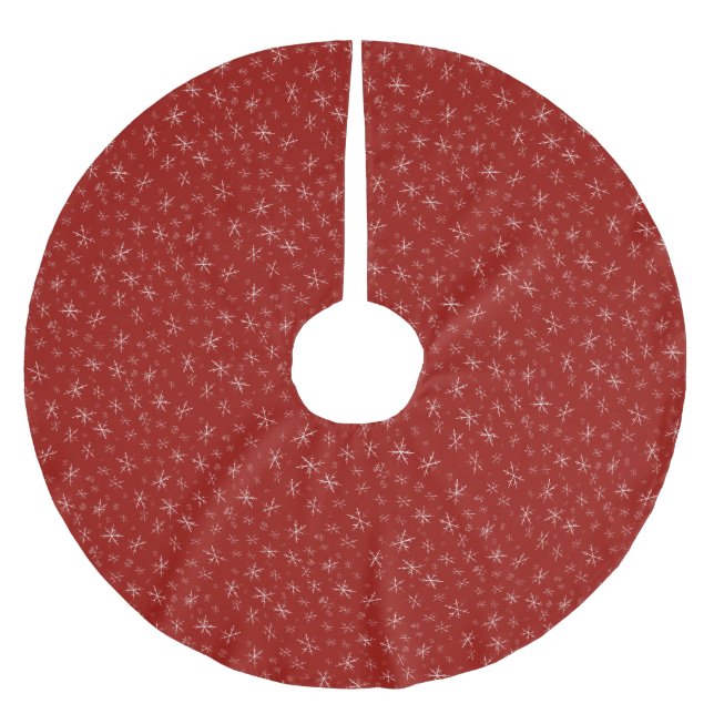 Schneeflocken Weihnachten Polyester Weihnachtsbaumdecke (Vorderseite)