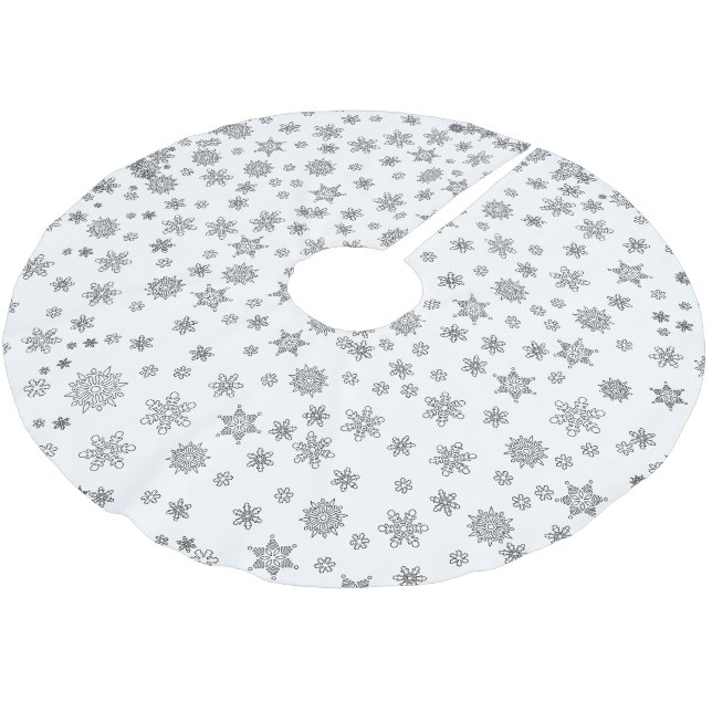 Schneeflocken Weihnachten Polyester Weihnachtsbaumdecke (Schrägansicht)