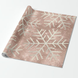 Schneeflocken Weihnachten Rose Park Glitzer Geschenkpapier