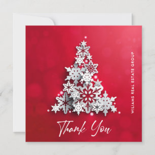 Schneeflocken Weihnachtsbaum Firmenfeiertag Dankeskarte