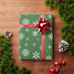 Schneeflocken Weihnachtsbaum Grüne Extra Große Geschenkpapier