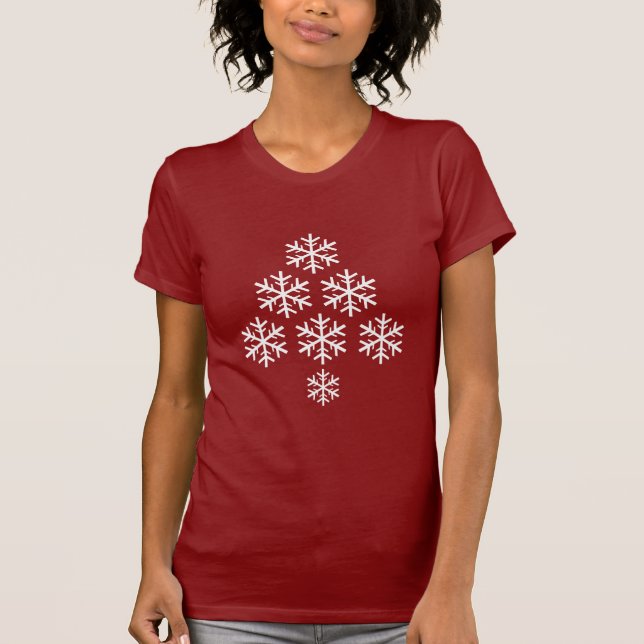 Schneeflocken Weihnachtsbaum ~ Urlaub T-Shirt (Vorderseite)