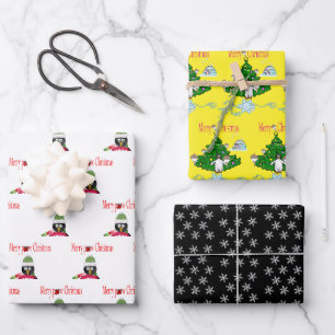 Schneeflocken Weihnachtsblätter Wrapping Paper Pin Geschenkpapier Set
