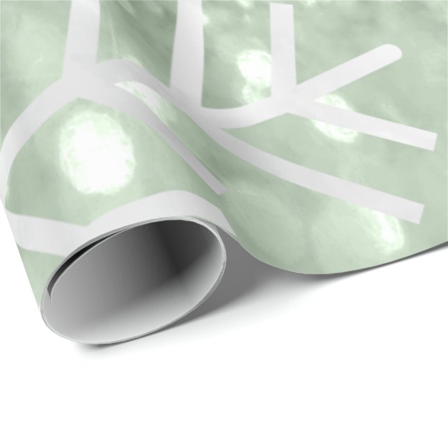 Schneeflocken Weihnachtsfeiertag Minze Grüner Glit Geschenkpapier (Rolleneckpunkt)