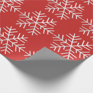Schneeflocken Weihnachtsfeiertage Rotes Weiß Grau  Geschenkpapier