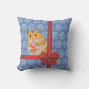 Schneeflocken Weihnachtshamster Kissen