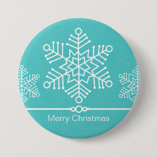 Schneeflocken Weihnachtsknopf Button
