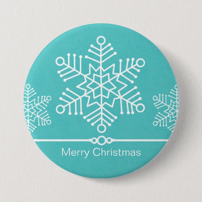 Schneeflocken Weihnachtsknopf Button (Vorderseite)