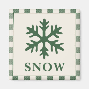 Schneeflocken-Weihnachtsmagnet Rustikal Grün Magnet
