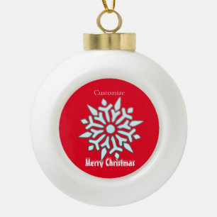 Schneeflocken-Weihnachtsschmuck Thunder_Cove Keramik Kugel-Ornament