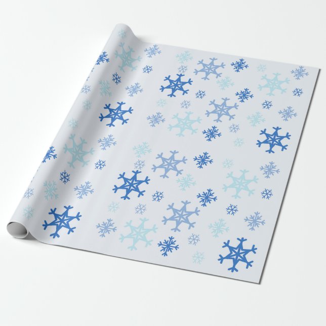 Schneeflocken Weihnachtswrapping Paper - Light Blu Geschenkpapier (Ungerollt)