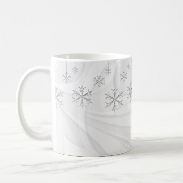 Schneeflocken (weiß) kaffeetasse (Links)